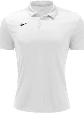 Men's White Imported mesh body fabric Three-button Polos Shirt